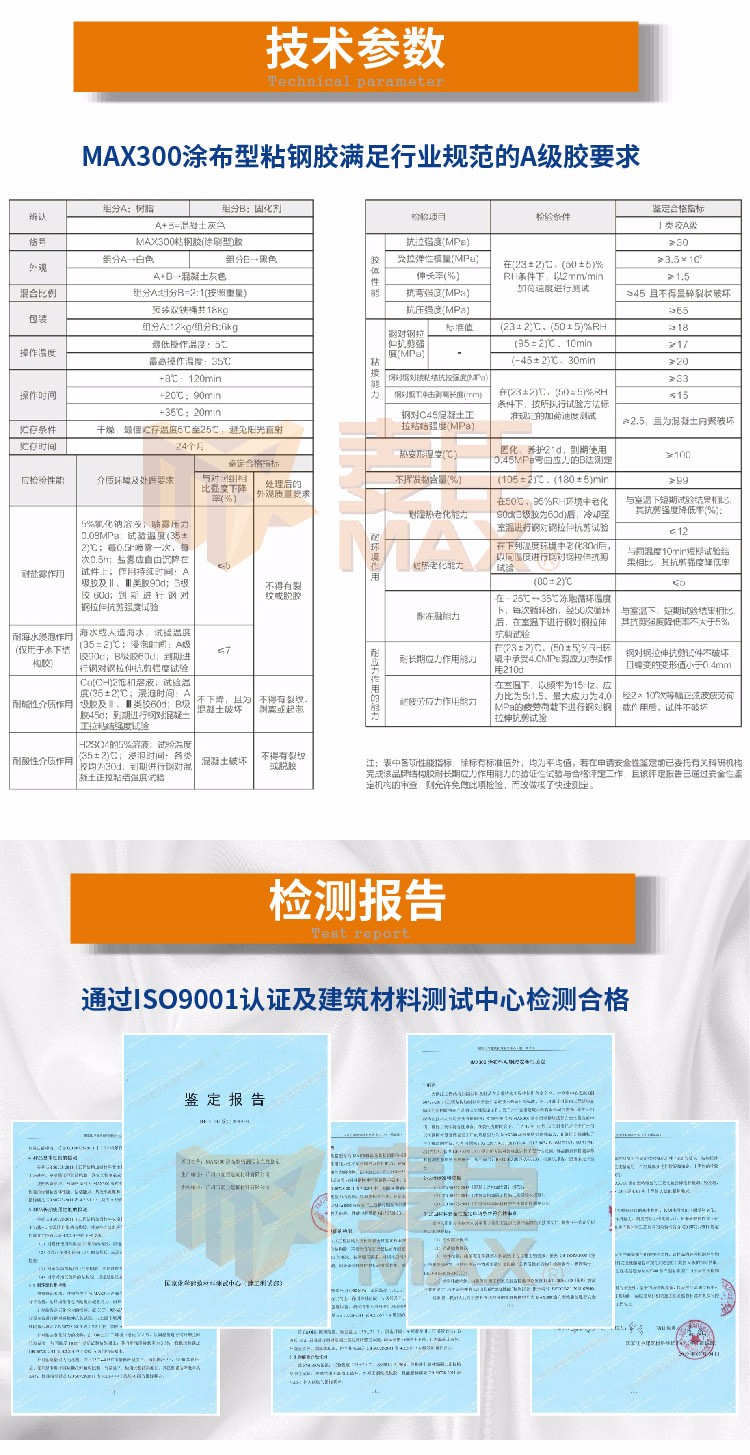 麥臣植筋膠廠家 涂布型粘鋼膠檢測(cè)報(bào)告
